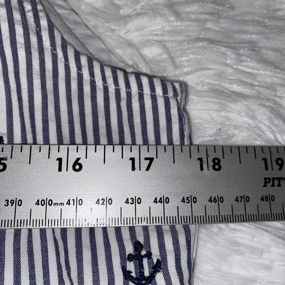 Cotton Seersucker Nautical Dress Cotton lined with embroidered anchors - Picture 4 of 7